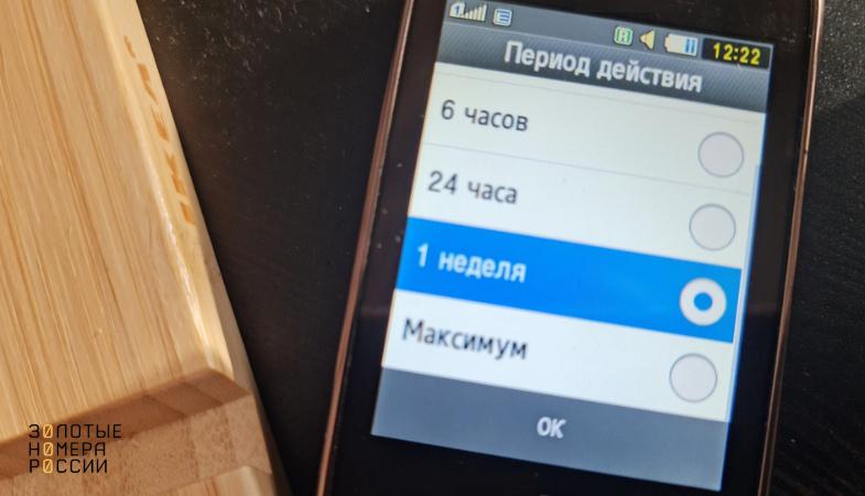Настройка периода действия для SMS