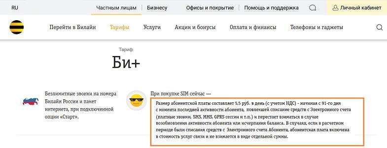Срок действия номера Билайн