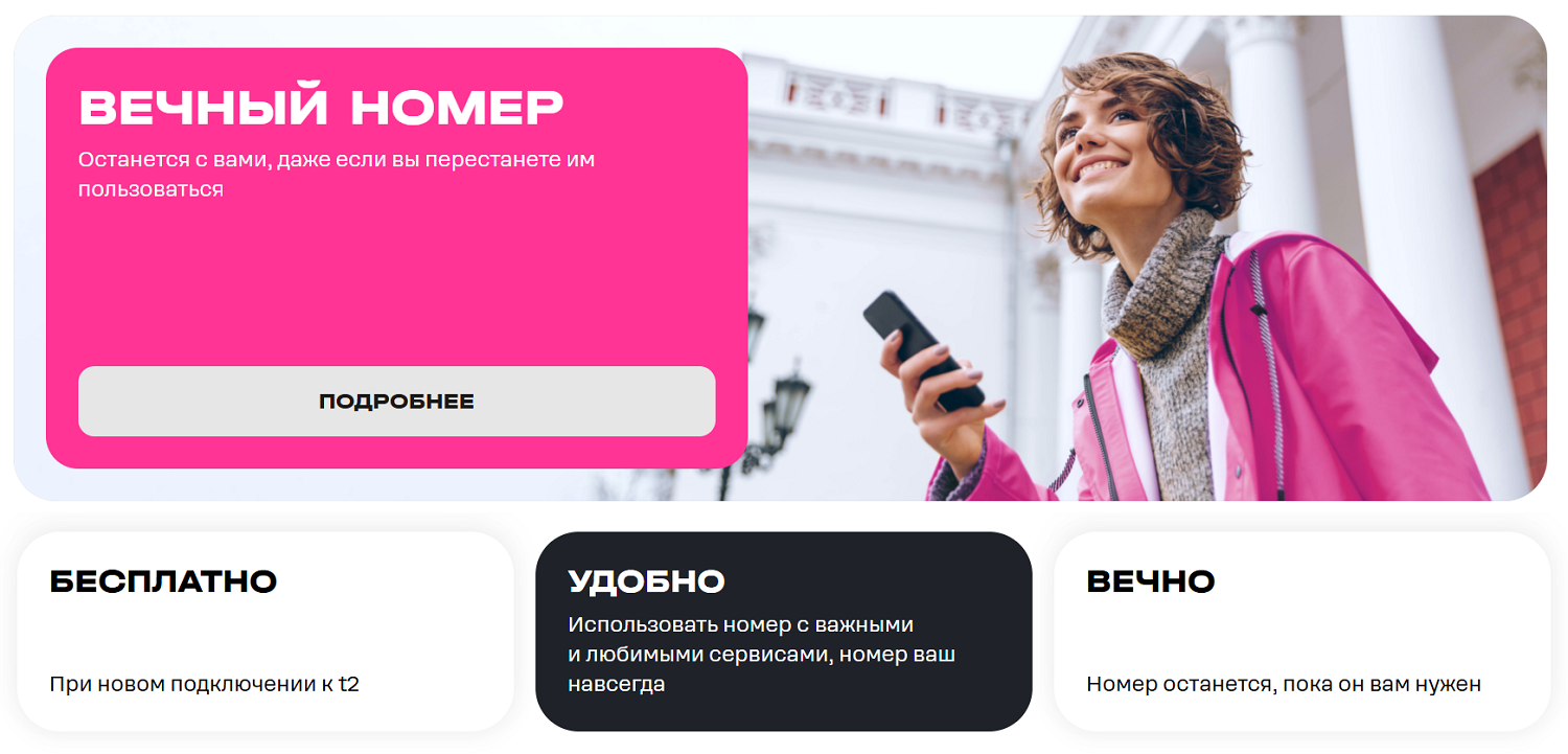 Услуга "Вечный номер" оператора t2